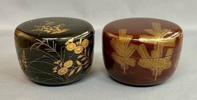 十一代飛来一閑 蒔絵師梶川 合作 溜黒平棗 二ツ入 | 茶道具 小西康のぶろぐ 十一代飛来一閑 蒔絵師梶川 合作 溜黒平棗 二ツ入 | 茶道具 小西康のぶろぐ