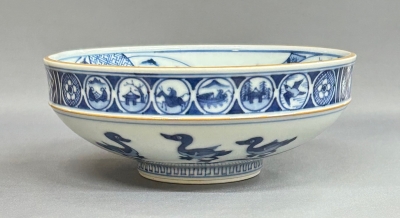 和食器　平安　三浦竹泉造　染付　吉文　輪花皿　五客　F　R5165 和食器 平安 三浦竹泉造 染付 吉文 輪花皿 五客 F R5165 和食器 平安