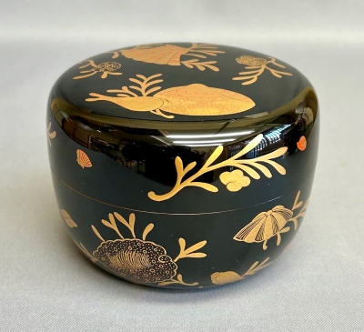 湯浅華暁 海松貝蒔絵平棗 鵬雲斎 | 茶道具 小西康のぶろぐ