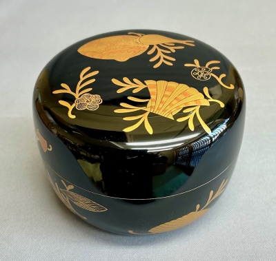 湯浅華暁 海松貝蒔絵平棗 鵬雲斎 | 茶道具 小西康のぶろぐ