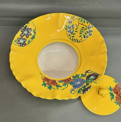 中村翠嵐 四季草花花丸 黄交趾砂金袋水指 | 茶道具 小西康のぶろぐ