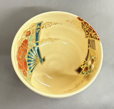 【最終お値下げ】茶道具　茶碗　仁清写扇面流茶碗　４代久世久宝 久世久宝 仁清写 扇面画茶碗 | 茶道具 小西康のぶろぐ