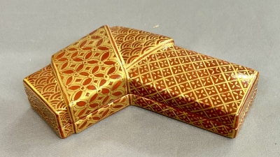 西村徳泉 金襴手 結文香合 尋牛斎 | 茶道具 小西康のぶろぐ