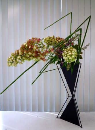 創作鉄花器 No. 149 オブジェ 池坊 龍生 小原 草月 生け花 花展 鉄花器