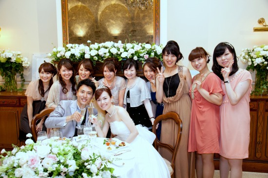 披露宴集合写真 女子