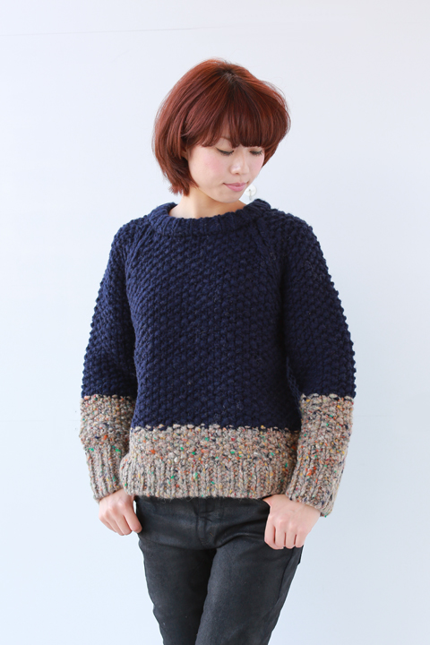 iliann loeb（イリアンローヴ）JUMBO MIX NEP crew neck pullover  