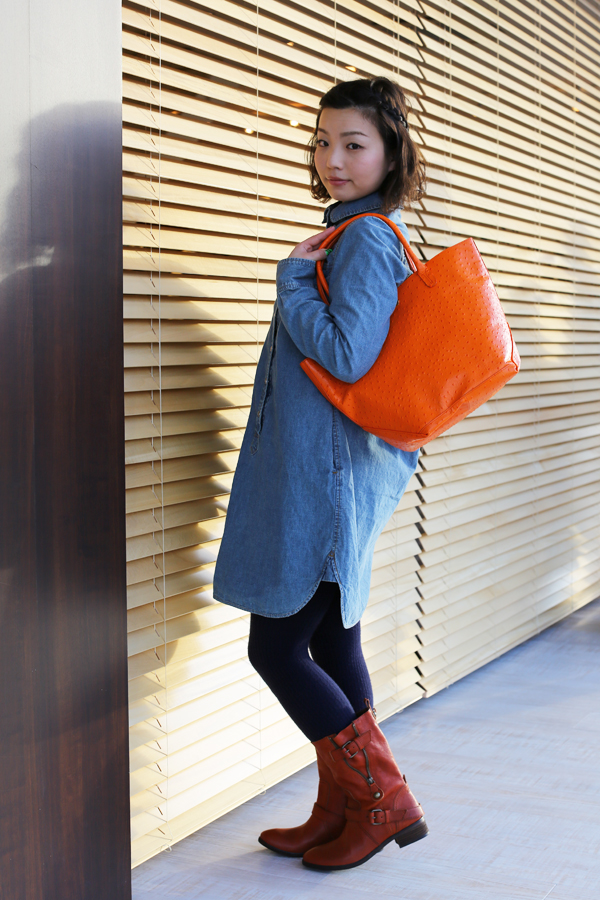 MUVEIL BAG（ミュベール バッグ）レザートートBag M（オーストリッチ型 