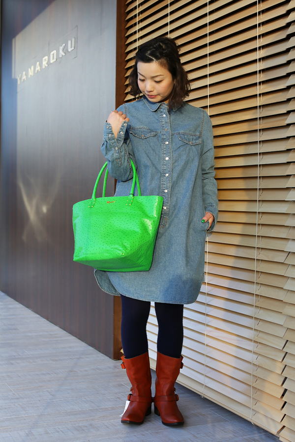 MUVEIL BAG（ミュベール バッグ）レザートートBag M（オーストリッチ型 