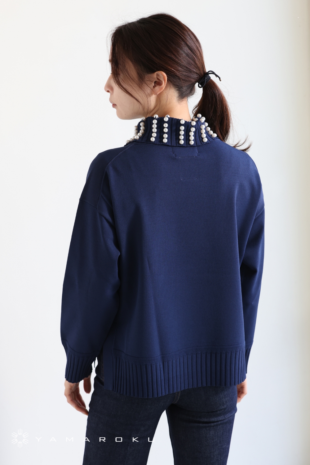 MUVEILミュベール パール衿プルオーバー MUVEIL ミュベール パール