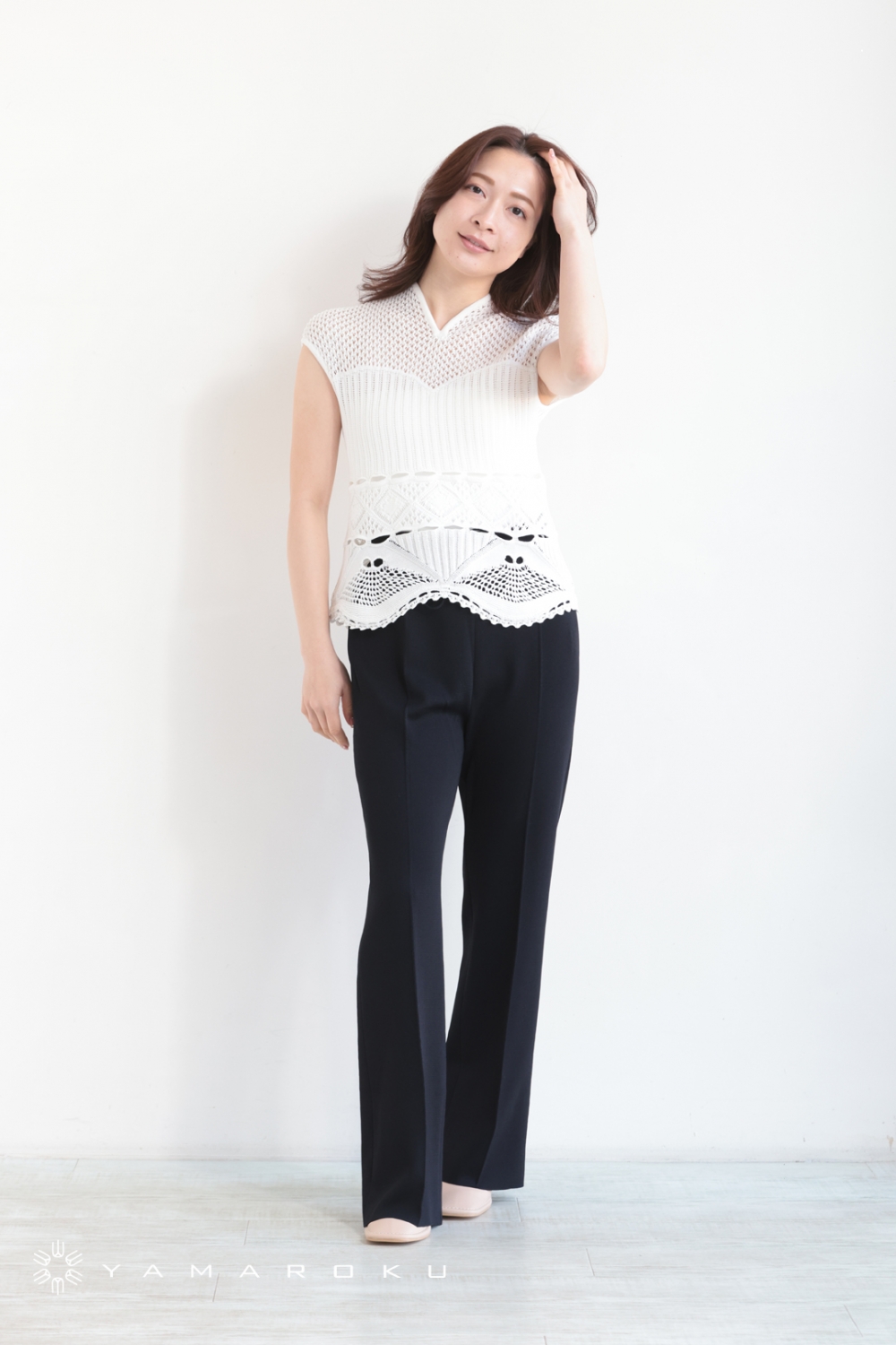 年末のプロモーション特価！ Mame Kurogouchi(マメ) Top Knitted Sleeveless Lace Cotton トップス