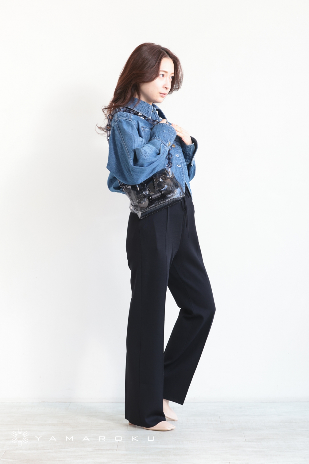 Mame Kurogouchi(マメ) Floral Embossed Short Denim Jacket