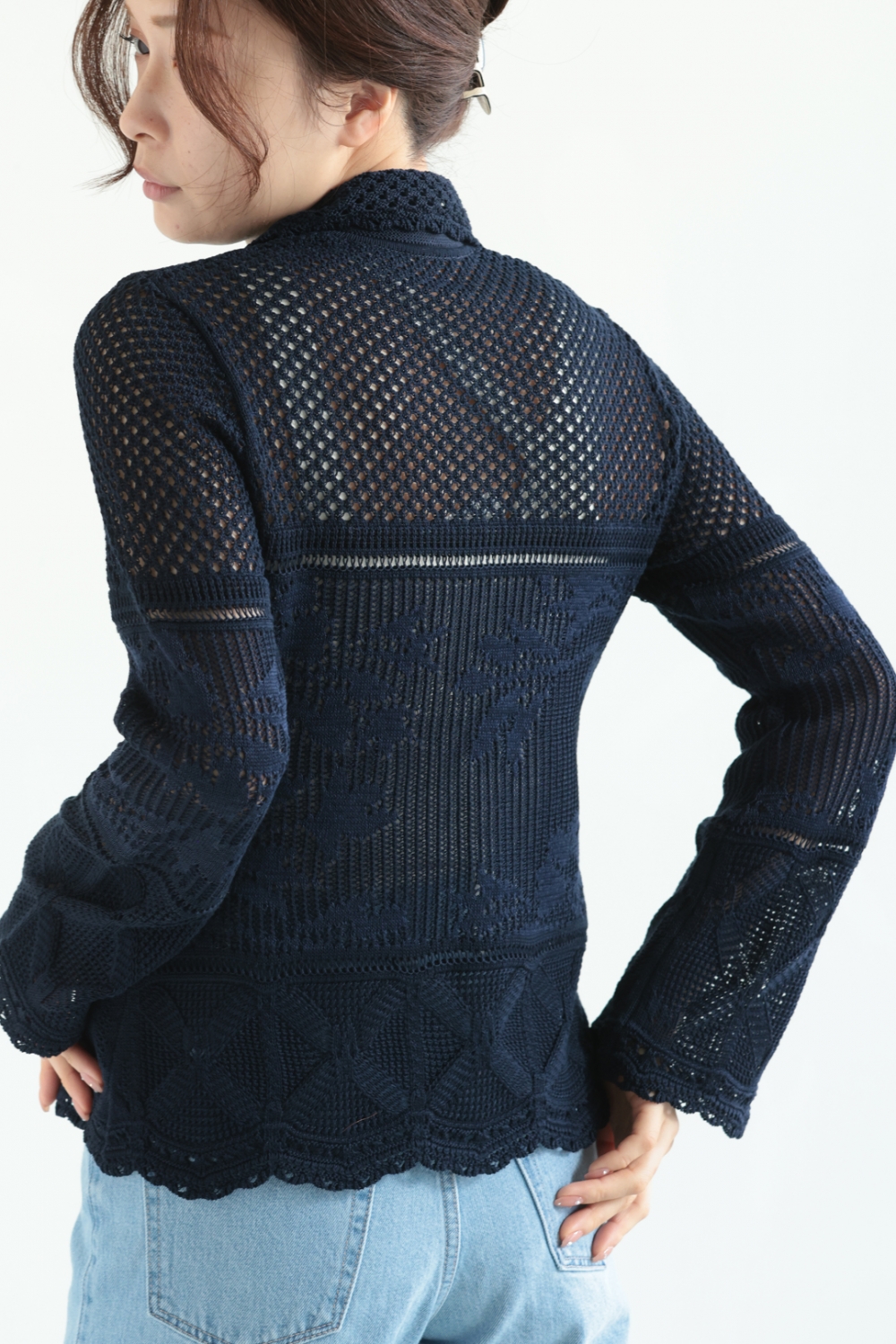 Mame Kurogouchi(マメ) Cotton Lace Sleeveless Knitted Top