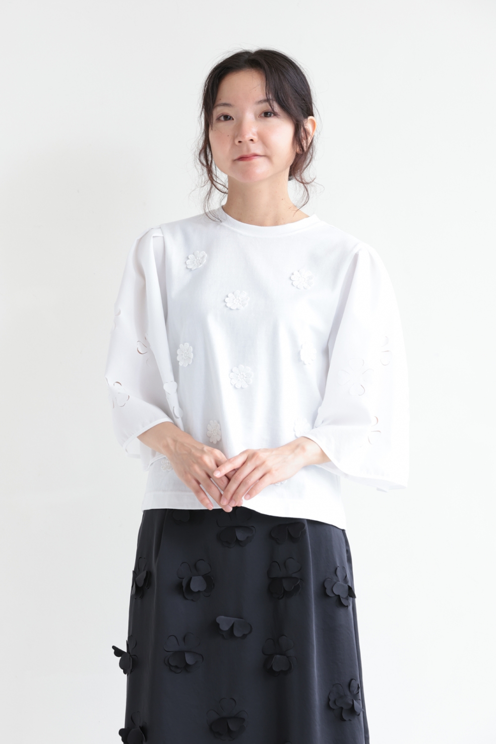 MUVEIL(ミュベール) フラワーカットTシャツ、スカート！！ | YAMAROKU