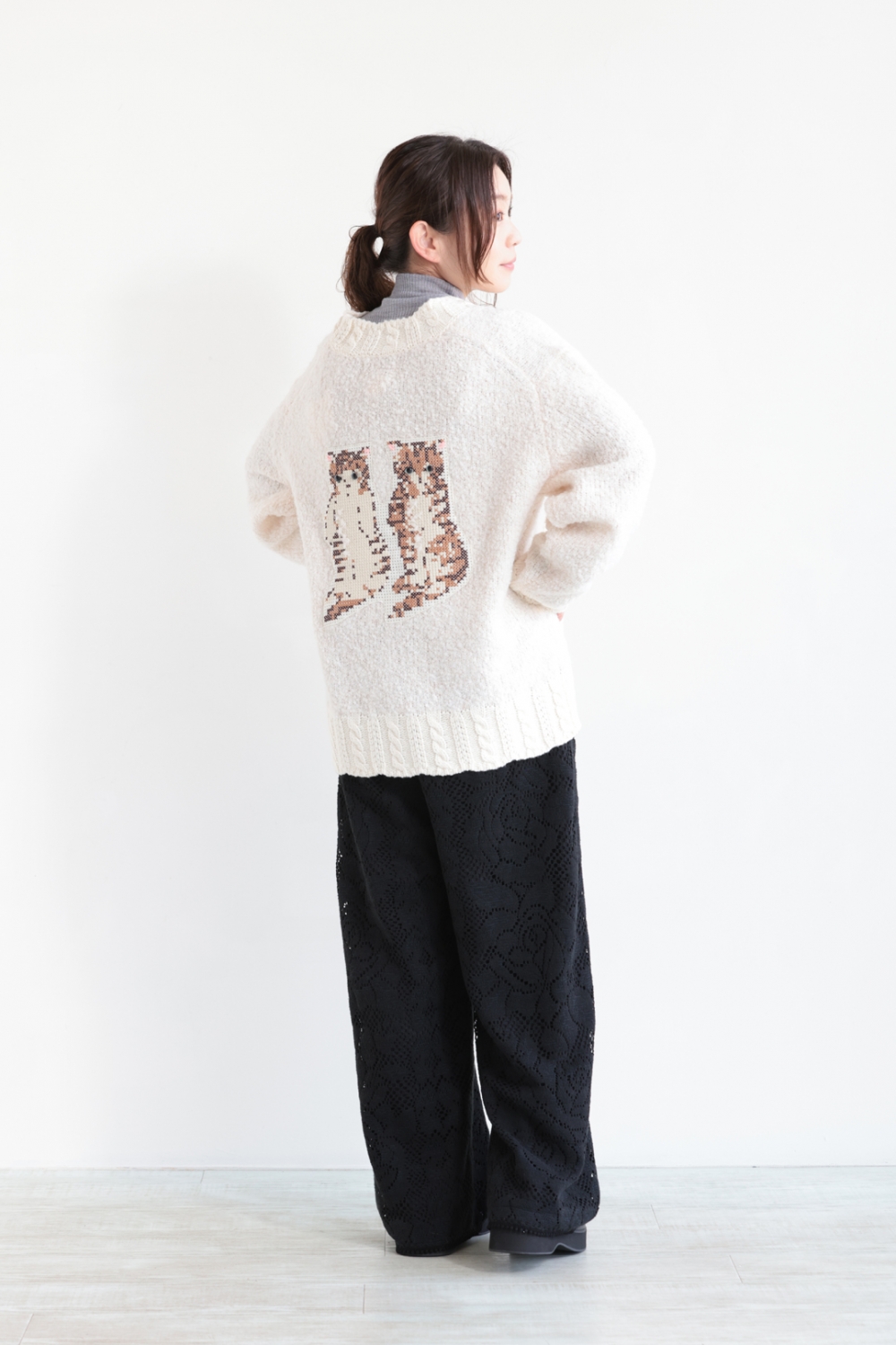muveil 猫刺繍ガウン　ミュベール MUVEIL ネコ刺繍ガウン | KOKO