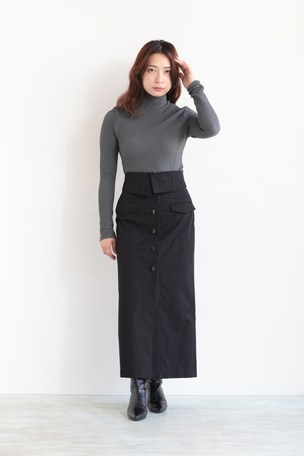 トップス Mame Kurogouchi Shirring Jersey Jacquard Mame Kurogouchi | Shirring Jersey Jacquard Sleeveless Top