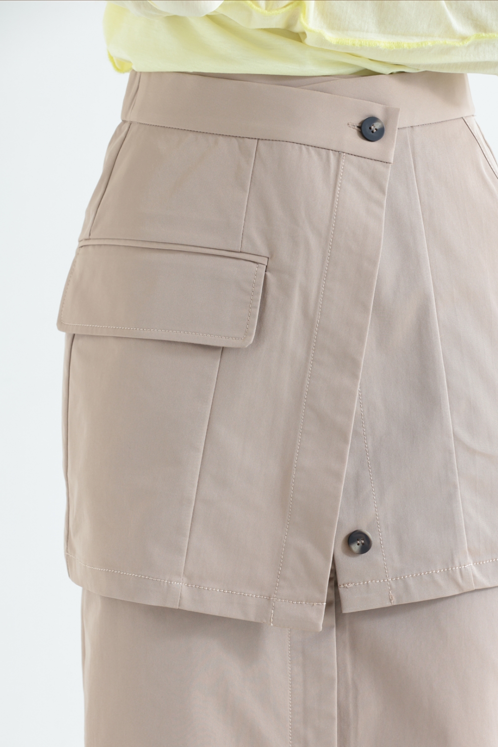 ELENDEEK エレンディーク MIXTURE LAYER SKIRT ELENDEEK(エレンディーク) TUCK HEM CROPPED CS ＆ MULTI