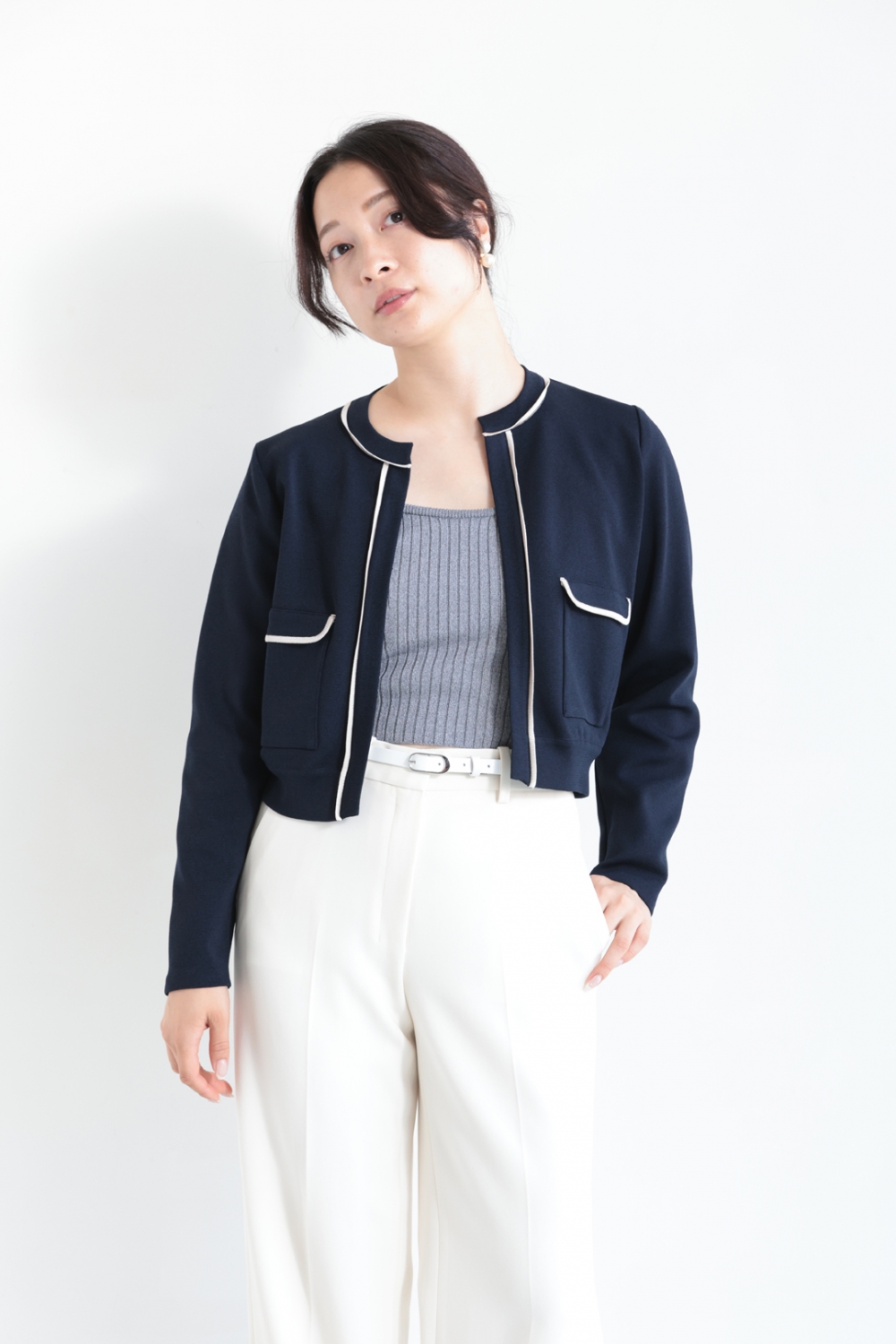 Ballsey(ボールジィ) ミラノリブ クルーネックカーディガン