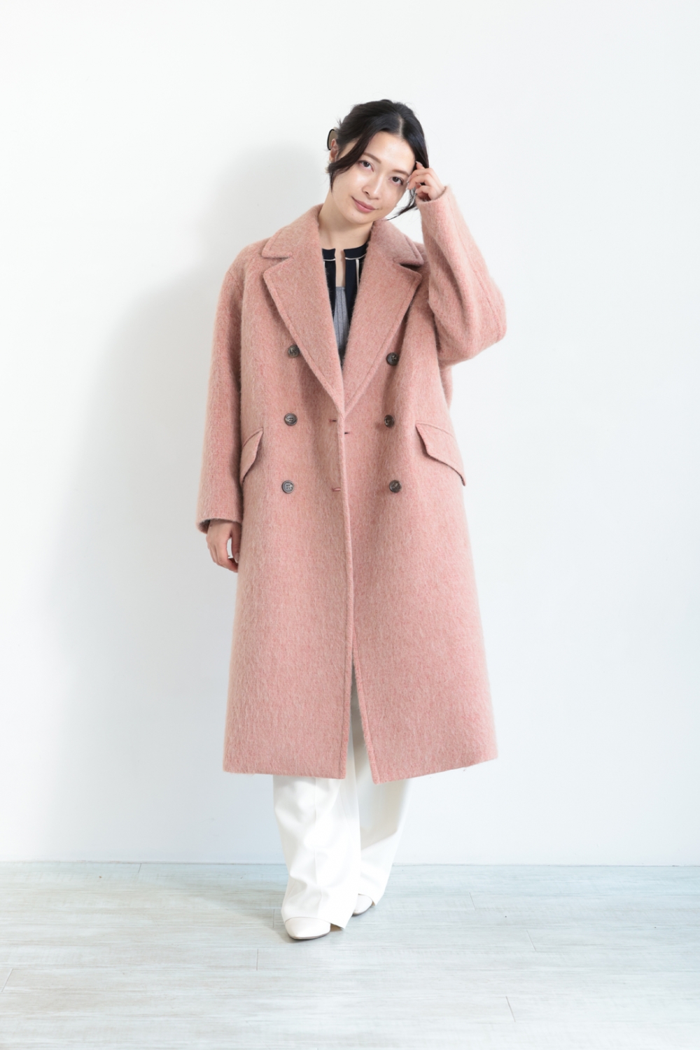 【レビューを書けば送料当店負担】 Ballsey(ボールジィ) ウールアルパカシャギー ダブルブレスト ジャケット・アウター