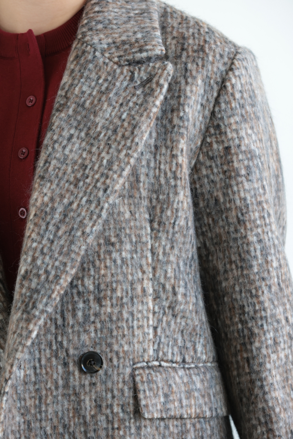 MACPHEE(マカフィ) モヘヤミックスシャギー ダブルブレストジャケット