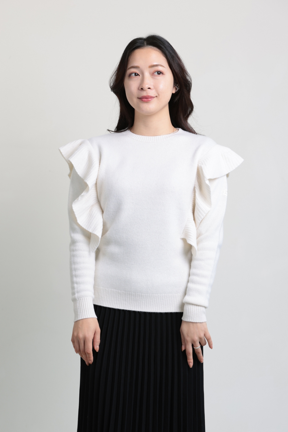 FRILL SHOULDER BELTED TOP 36 ボーダーズ FRILL SHOULDER BELTED TOP 36 ボーダーズ