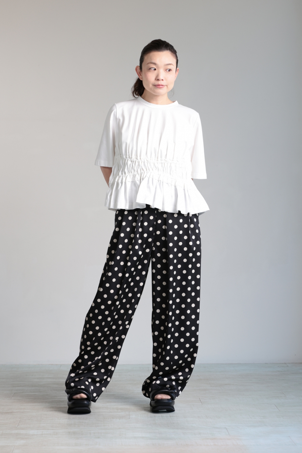 CEaRET FROM araara(シーレット) Tuck Gather Curve Pants