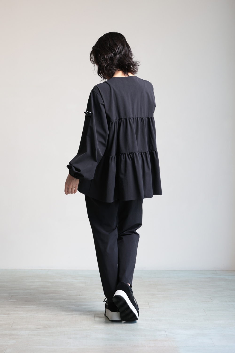 未使用　ボーダーズアットバルコニー　SMOOTH FRILL SKIR ブラック BORDERS at BALCONY - 未使用 ボーダーズアットバルコニー