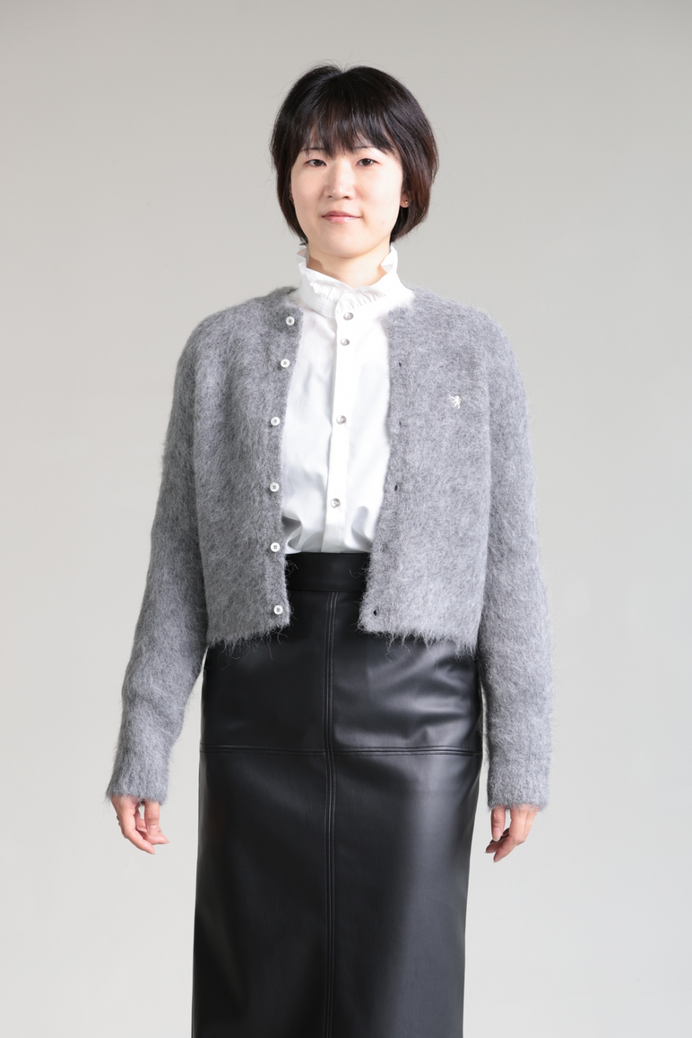 Ballsey ウールポリエステルミラノリブ ファーポケットカーディガン