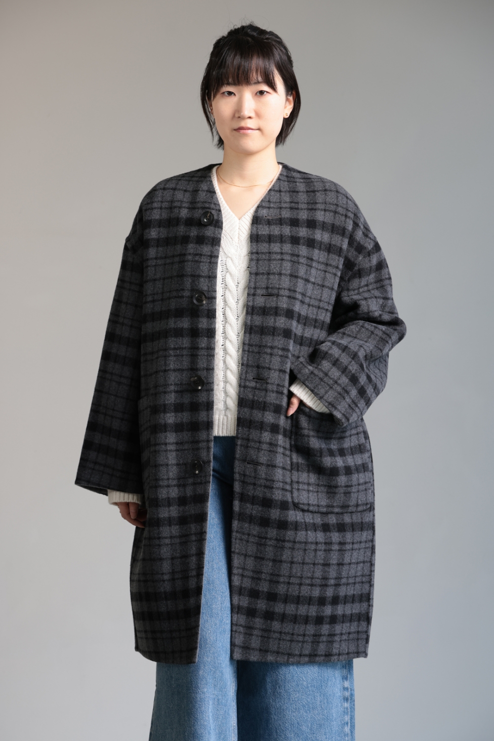 LE GLAZIK(ル グラジック) ウールリバー リバーシブルコート