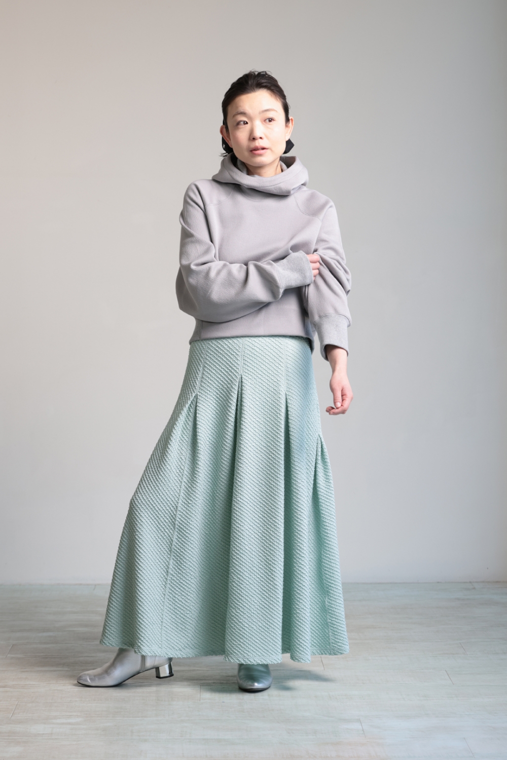 Mame Kurogouchi(マメ) Double Face Jersey Relaxed Hoodie