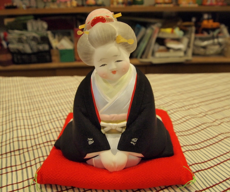 古裂細工の招き福の お福さん人形 古裂細工の招き福の お福さん人形