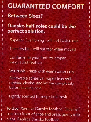 サイズ調整に♪ Dansko Half Sole ダンスコ ハーフソール サイズ調整に♪ Dansko Half Sole ダンスコ ハーフソール