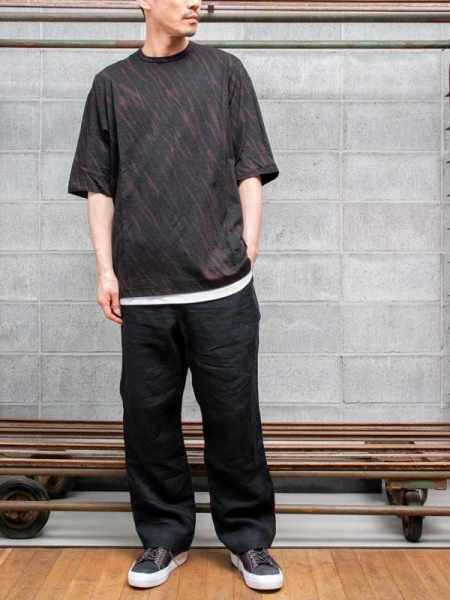 山内 塩縮加工リネンニットTシャツ /SHIBORI BLACK | ☆VEKTOR BLOG 山内塩縮加工リネンニットTシャツ5