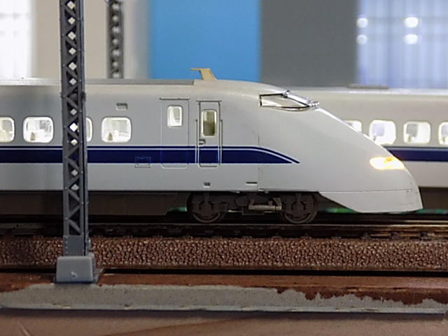 夜の都会を走るTOMIX 300 系 東海道 山陽新幹線 後期型 基本セット自作