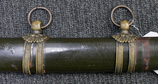 実物　日本軍　軍刀　部品　切羽　第二佩鐶　着脱式 実物日本軍軍刀部品切羽第二佩鐶着脱式
