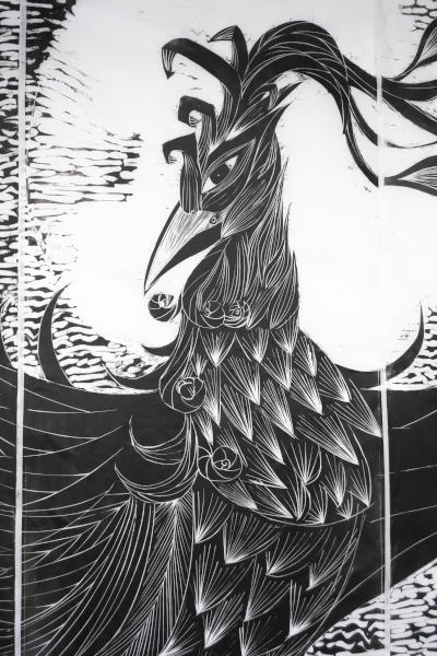 十二神妃将ハイラヒ(未)／君島龍輝 (裏彩色木版画) 裏彩色木版画 君島龍輝 「十二神妃将ハイラヒ(未)／君島龍輝 - 版画