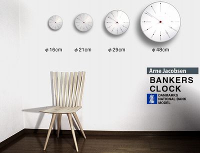 アルネ ヤコブセン 掛時計 ローマンクロック さばける 16cm