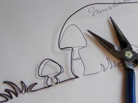 ワイヤーできのこを描く | つくること、暮らすこと。