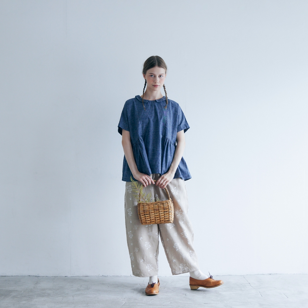 ★★★試着のみ美品★MAGALI★リネン★ワンピース★グレー★くるみボタン★★★ 試着のみ美品☆MAGALI☆リネン☆ワンピース☆グレー☆