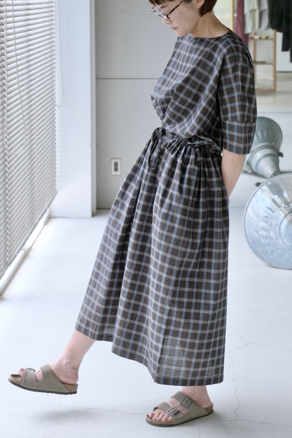 jujudhau(ズーズーダウ)KINCHAKU(巾着)DRESS ホワイト