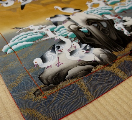 当家元所有「雪汀水禽図屏風（せっていすいきんずびょうぶ