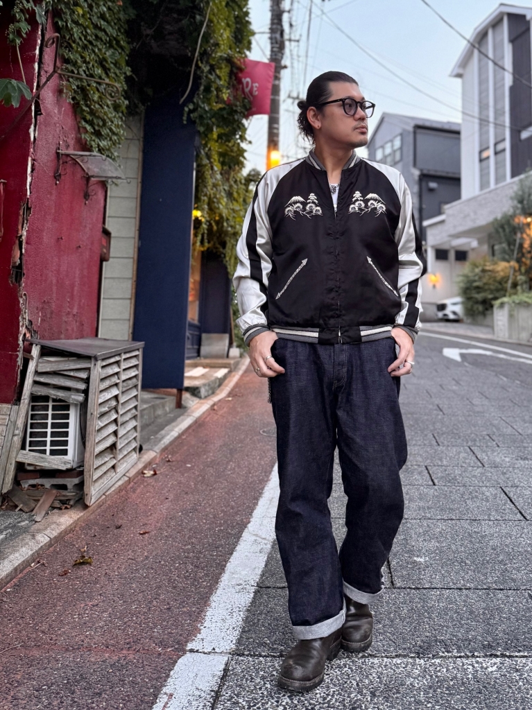 ROUROU スカジャン テーラー東洋(TAILOR TOYO) 刺繍リバーシブルスカジャン RED