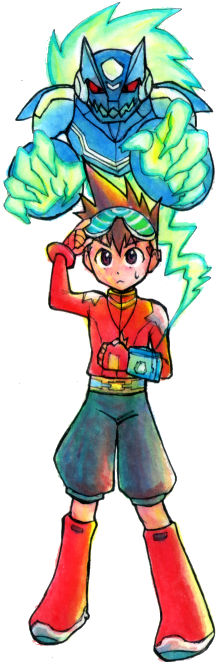 流星のロックマン タペストリー 星河スバル＆ウォーロック 流星の