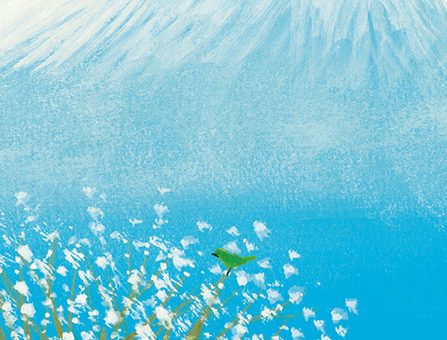 アクリル画　原画　「あじさいの小道02」額縁付　SMサイズ　風景画 アクリル画 原画 「あじさいの小道02」額縁付 SMサイズ 風景画