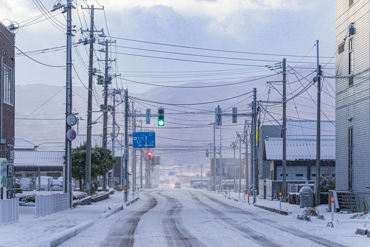 一気に雪になりました | 佐渡の四季+α