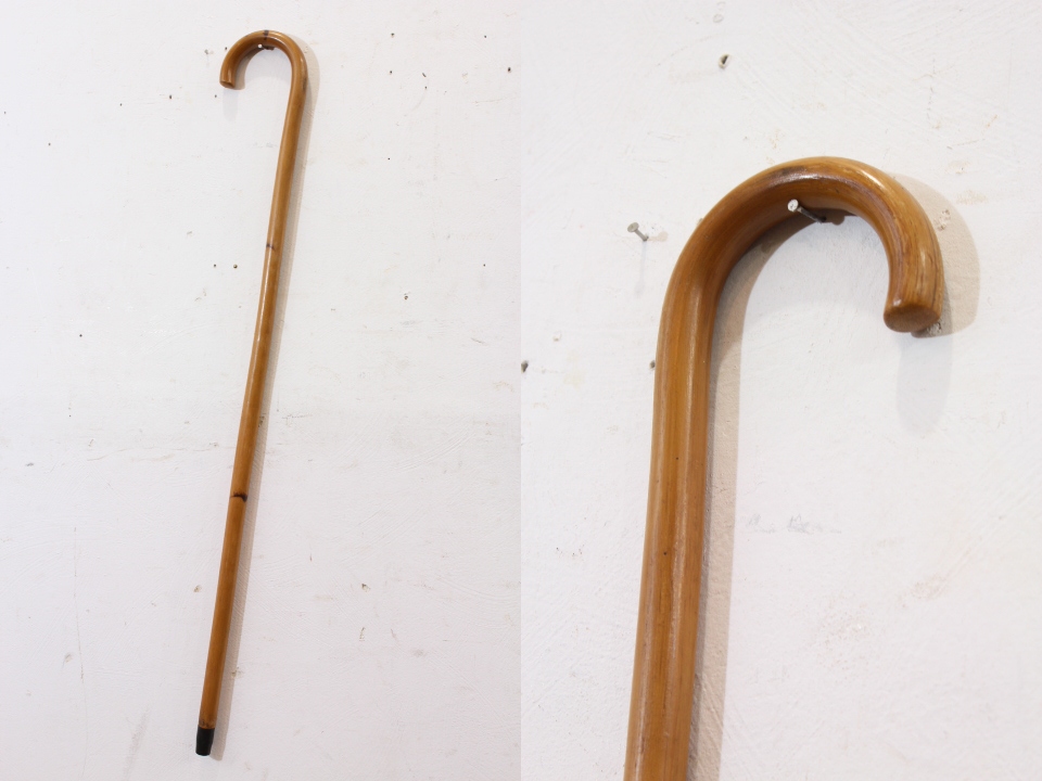 tb526アンティーク 天然木 古い杖◇つえ/ステッキ/一本杖/レトロ