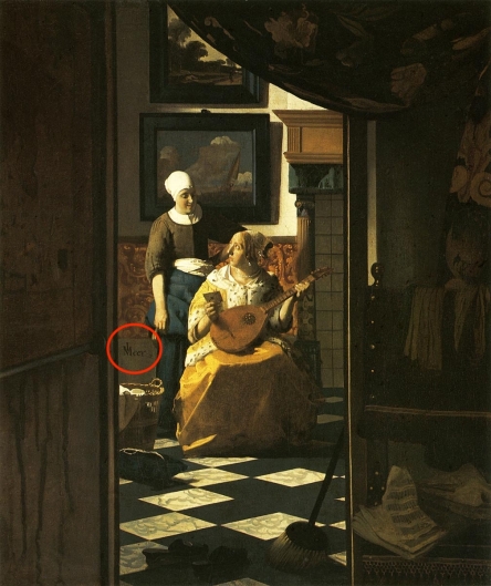 ヨハネス・フェルメール、「天秤を持つ女」、希少な画集の額装画