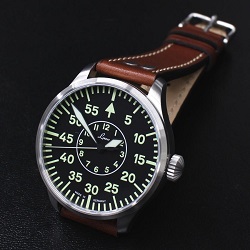 時計 画像 腕時計 メンズ Laco ラコ アーヘン 自動巻 レザーベルト ブラウン 美品