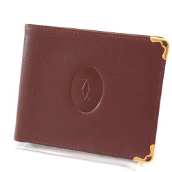 ブランド品 画像 カルティエ Cartier 二つ折り財布 札入れ ボルドー