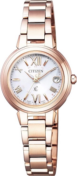 時計 画像 腕時計 レディース シチズン CITIZEN クロスシーエコドライブ ピンクゴールド 美品