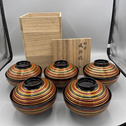 食器 画像 山田平安堂 独楽 吸物椀 5客セット